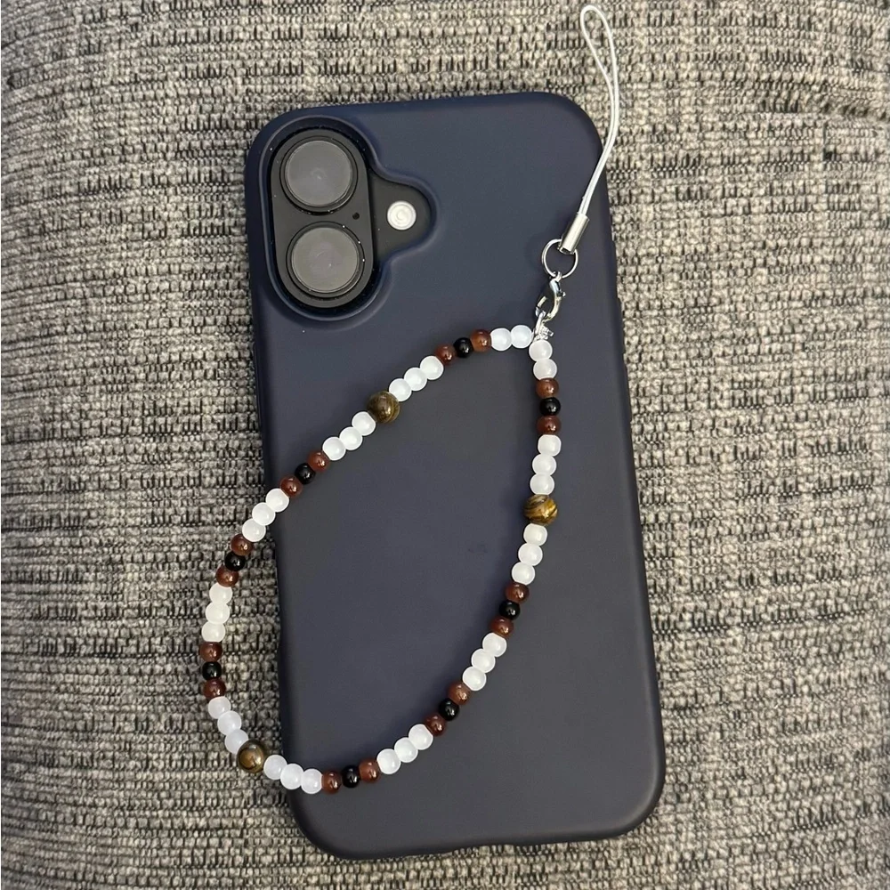 Tiger’s Eye Handmade Beaded Elastic Phone Charm Wristlet Functional